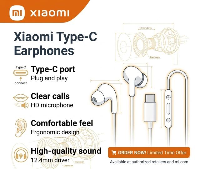 100% Original Xiaomi Type-C High Base Earphones 1